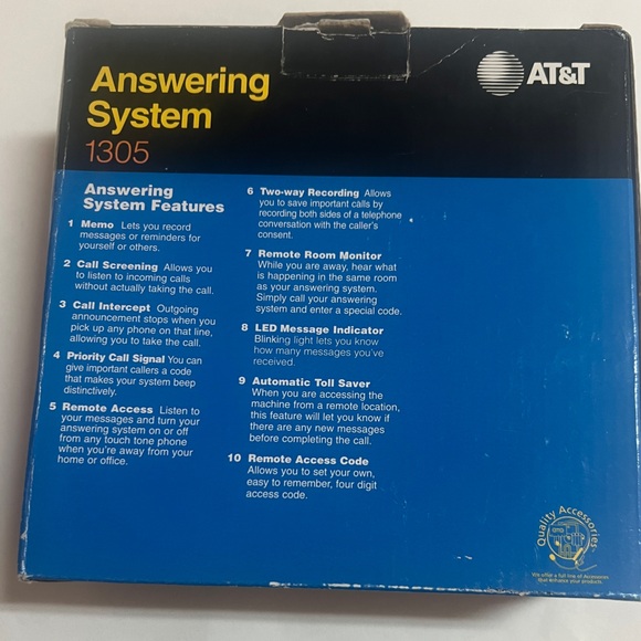 Vintage AT&T Micro Cassette Answering System Model 1305 Two Way Recording 1998 - Picture 4 of 7